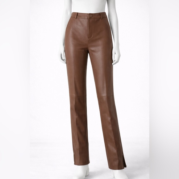Zara Pants - ZARA Hi-Rise Faux Leather Leggings – Brown (Size L)